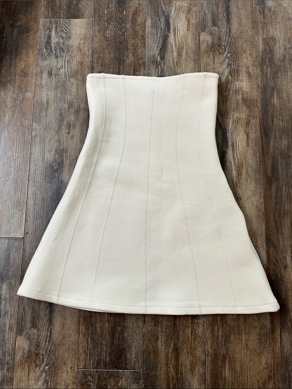 Zara Strapless Cream Fit-and-Flare Dress - Picture 1 of 8